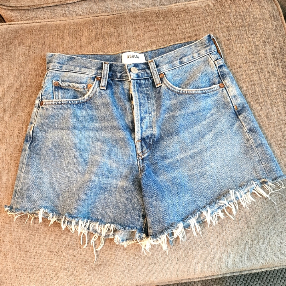 Agolde Parker Vintage Cut Off Short In Lowkey - Picture 2 of 6